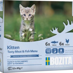 Kitten Meat&Fish in Sauce Våtfoder för katt 12x85g